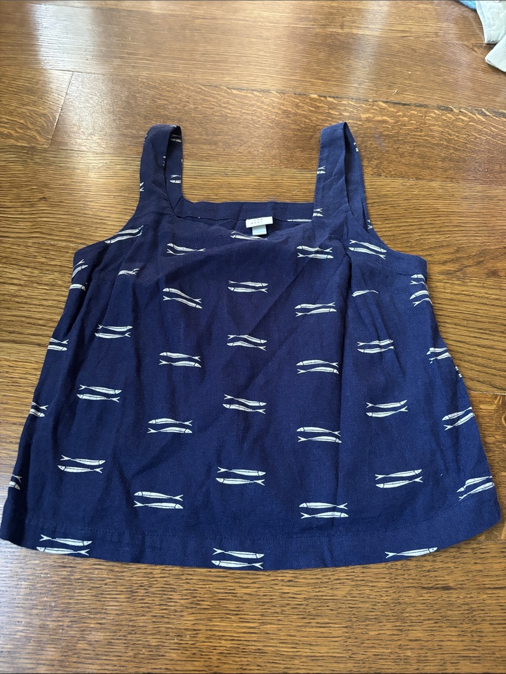 a new day Navy Printed Square Neck Tank